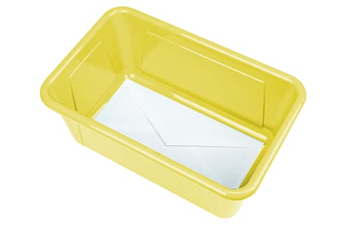 Storex Small Cubby Bins, Pack of 5, 12.2 x 7.8 x 5.1 Inches, Yellow (62410U05C) - color: Yellow, style: Bin Only