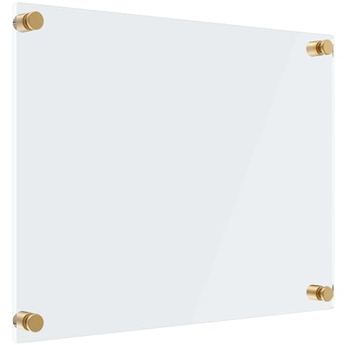 MaxGear Acrylic Dry Erase Board for Wall, 16"x12" Clear Whiteboard - size: 16"W x 12"H