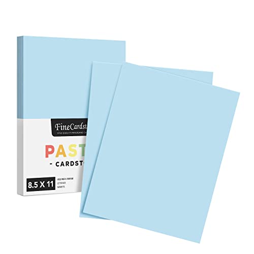 8.5 x 11" Blue Pastel Color Cardstock Paper - Great for Arts and Crafts, Wedding Invitations, Cards and Stationery Printing | Medium to Heavy Card Stock 110lb Index (199gsm) | 50 Sheets per Pack - color: Blue