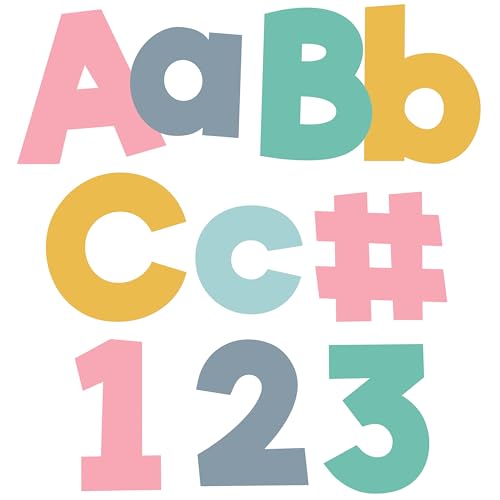 Carson Dellosa Boho Combo Pack 219-Piece Prepunched Bulletin Board Decorations, 4" Colorful Letters, Numbers, and Symbols for Party, Back to School Decorations, and Classroom Decor - color: Boho, size: 219 pieces