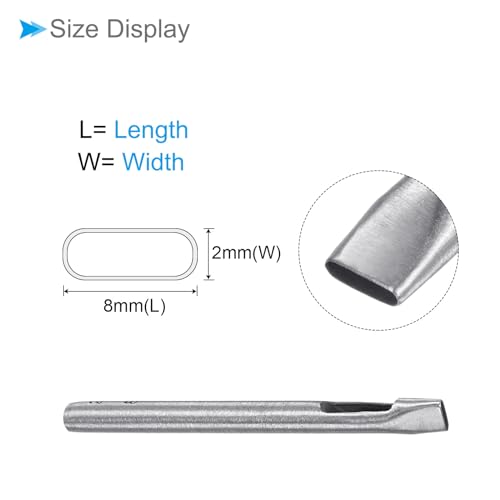 Hollow Punch, 2mm x 8mm Hole, 45# Steel Oval Shaped Gasket Tool - (Applications: for Leather DIY Leathercraft Wallet) - size: 2mm x 8mm