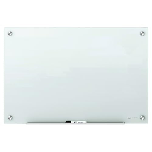 Quartet Magnetic Glass Dry Erase White Board, 36''W x 24''H Whiteboard, Infinity Frameless Mounting, White Surface (G3624W) - size: 36''W x 24''H
