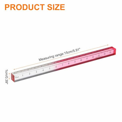 HARFINGTON Acrylic Clear Straight Rulers 15cm Metric Transparent Gradient Three-Dimensional Plastic Ruler Square Cube Measuring Tool for Classroom Office, Pink - color: Pink, size: 15cm
