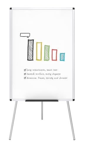 VIZ-PRO Whiteboard Easel, 36 x 24 Inches, Portable Dry Erase Board Height Adjustable for School Office and Home - size: 36 x 24 Inches - Board Only
