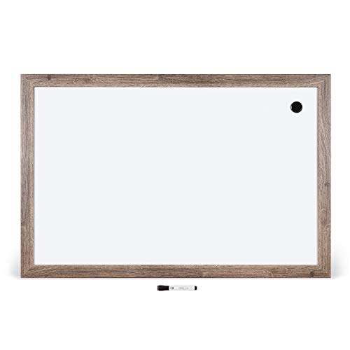 U Brands Decor Magnetic Dry Erase Board White Board, 36" x 48" Inches, Rustic Wood Frame - size: 36"W x 24"H