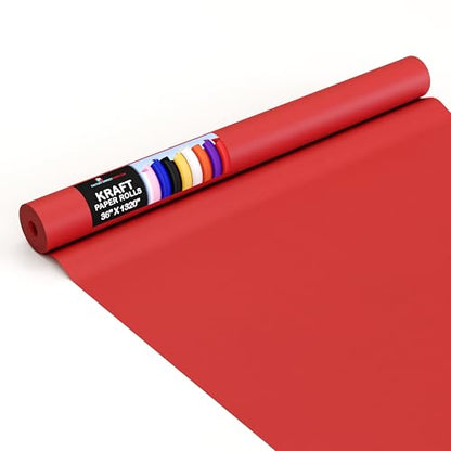 Crown Display Red Kraft Paper Roll - 36" X 1320" (110' Ft) - Shipping & Packing Paper - color: Red, size: 36" x 1320"