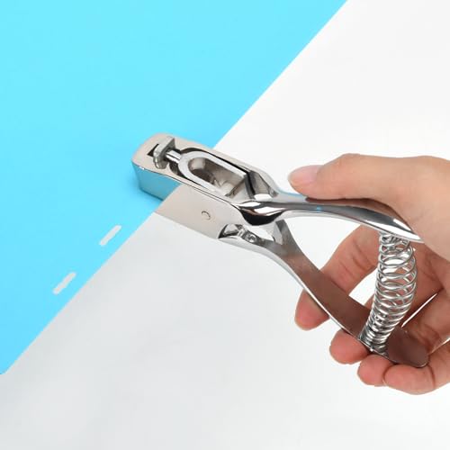 Heavy Duty Handheld Hole Punch for ID Cards, Plastic, PVC, Cardstock, Cardboard, Zinc Alloy Construction, Sharp Blade Edge, Spring Action (Oval-Slot) - style: Oval-Slot