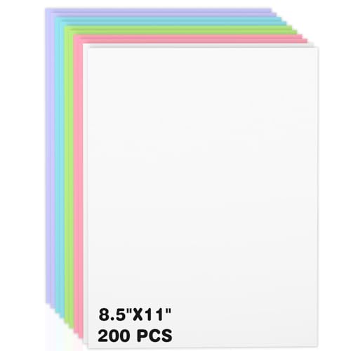 200 Sheets Colored Cardstock 8.5 x 11, Heavyweight Cover Cardstock Printer Paper 8.5 x 11, 190 gsm Card Stock Paper for DIY, Professional Printing, Wedding Invitations, Office Cards & Crafts - color: Bright Color - 200 Sheets, size: 8.5"x11"