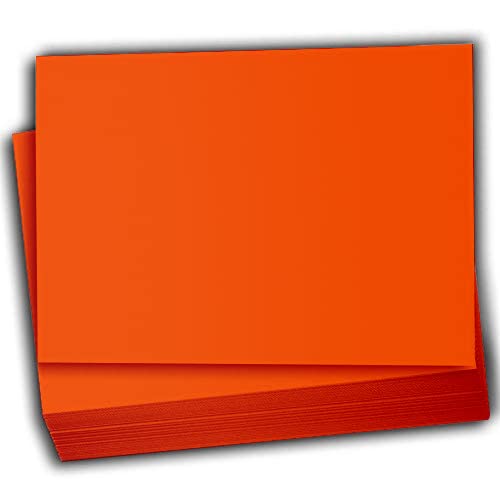 Hamilco Colored Scrapbook Cardstock Paper 5x7 Card Stock Paper 65 lb Cover 100 Pack (Fire Orange) - color: Fire Orange