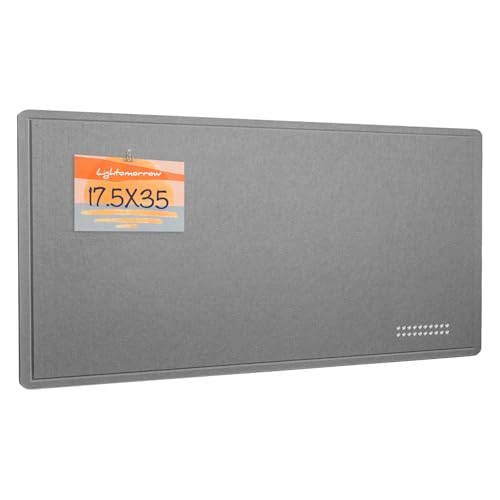 Lightomorrow Bulletin Board, 35 x 17 1/2 inches Felt Board - Decorative Pin Board, Cork Board Alternative for Wall, Foldable Self-Adhesive Vision Board Prayer Board with 20 Pushpins - Gray - color: Gray, size: 35×17.5 inches