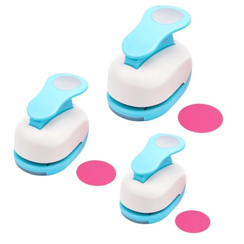 3 Pcs/Set Circle Hole Punch,1inch+2inch+3inch Paper Punch Lever Action Craft Punches for Paper Crafting Scrapbooking for Office Junk Journal Supplies, Card Making, DIY Albums, Photos, Circle Cutter - color: 1inch+2inch+3inch