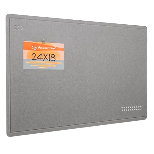 Lightomorrow Bulletin Board, 24 x 18 inches Felt Board Decorative Pin Board, Cork Board Alternative for Wall, Foldable Photo Board Self-Adhesive Vision Board Mood Board with 20 Pushpins - Gray - color: Gray, size: 24×18 inches