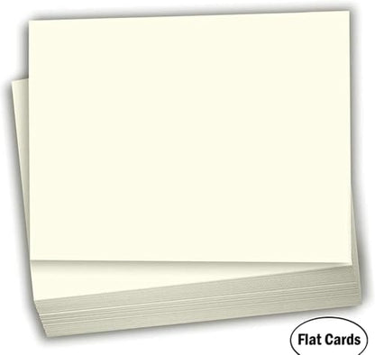 Hamilco Blank Index Cards 5.5 x 8.5 Card Stock 100lb Cover Cream Cardstock Paper - 100 Pack - size: 5.5" x 8.5"