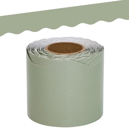 Fancy Land Sage Green Bulletin Board Borders Green Scalloped Border Trim for Back to School Classroom Wall Chalkboard Decoration Supplies 52ft
