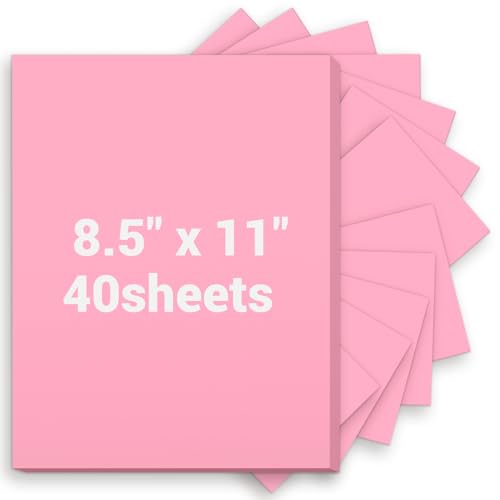 Cardstock 8.5 x 11, Thick Printer Paper 75 lb/200 gsm, 40 Sheets Card Stock Pink, Heavy Card stock, Art CardStock Paper for Invitations, Diy Cards, Business Cards, Menus, Crafts, Drawing etc - color: Pink, size: 8.5x11 IN-40 Sheets