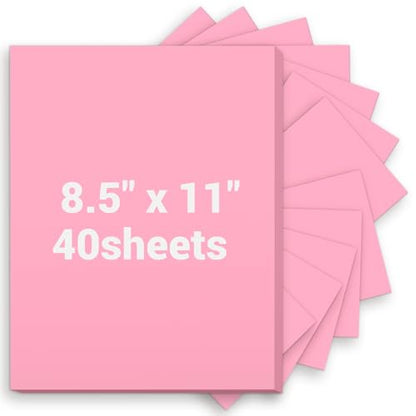Cardstock 8.5 x 11, Thick Printer Paper 75 lb/200 gsm, 40 Sheets Card Stock Pink, Heavy Card stock, Art CardStock Paper for Invitations, Diy Cards, Business Cards, Menus, Crafts, Drawing etc - color: Pink, size: 8.5x11 IN-40 Sheets