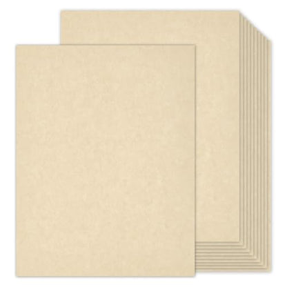 100 Sheets Cream Parchment Paper, Goefun Off White Parchment Cardstock 8.5 x 11, 65lb Cover (180 gsm) Ivory Blank Certificate Paper Cardstock for Invitations, Crafts, Menus, DIY Cards - color: Beige