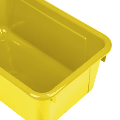 Storex Small Cubby Bins, Pack of 5, 12.2 x 7.8 x 5.1 Inches, Yellow (62410U05C) - color: Yellow, style: Bin Only