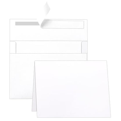 Guakicae White Blank Cards and Envelopes 5 x 7 Heavyweight Folded Cardstock and Printable A7 Envelopes Self Seal 20 packs for Greeting Cards, Wedding Invitations, Thank You Cards, Party - color: White, size: 5x7-20pcs