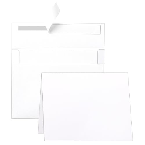 Guakicae White Blank Cards and Envelopes 5 x 7 Heavyweight Folded Cardstock and Printable A7 Envelopes Self Seal 20 packs for Greeting Cards, Wedding Invitations, Thank You Cards, Party - color: White, size: 5x7-20pcs