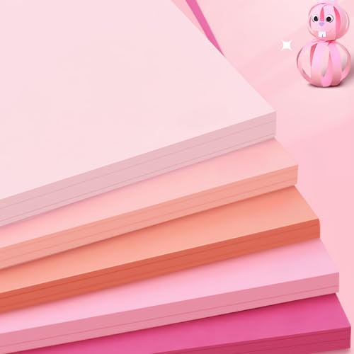 KYMY Pink Cardstock Paper, 30 Sheets A4 Heavyweight 250gsm/92lb Thick Card Stock, 5 Assorted Pink Tones Colored Cardstock for Crafts, Card Making, Invitations, Scrapbooking, DIY Paper Art Projects - color: Pink