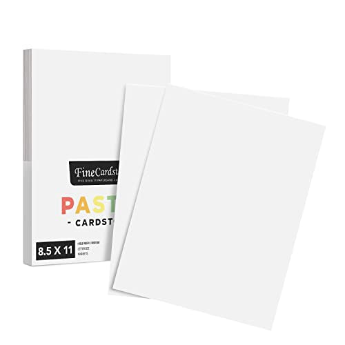 8.5 x 11" White Pastel Color Cardstock Paper - Great for Arts and Crafts, Wedding Invitations, Cards and Stationery Printing | Medium to Heavy Card Stock 110lb Index (199gsm) | 50 Sheets per Pack - color: White