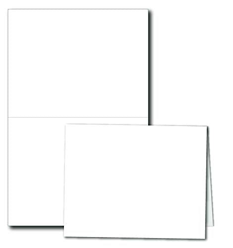 Heavyweight Blank White A2 Folded Note Cards - 4.25" x 5.5" - Greeting Cards for Card Making - Thick 80lb Stock - Inkjet/Laser Printer Compatible (100 Cards) - size: 100 Cards