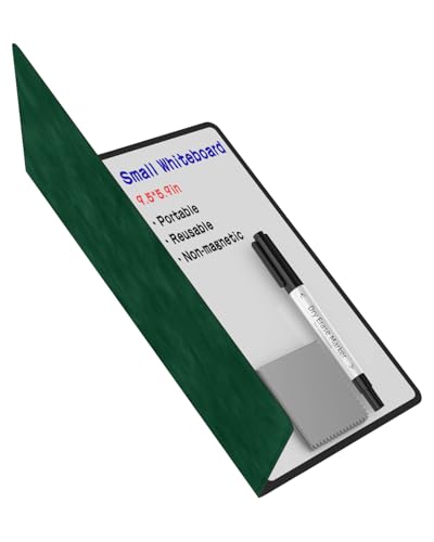 Mehaving Portable Small White Board Dry Erase Board, Reusable 9.5 * 6.6in Notebook Memo, Office Home Supplies Desk Accessories MH760 (Green) - color: Green