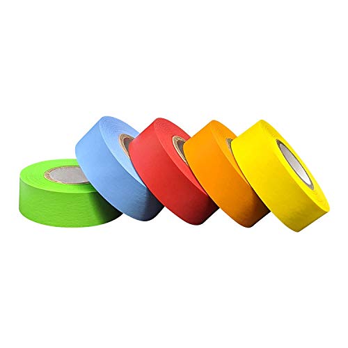 Bartovation Lab Labeling Tape, 3/4 in x 500 in, 5 Rolls, Assorted Colors | Made in USA, 1 in Diameter Core, Science, Color Coding and Marking, 1 Roll of Each Color, Red Orange Yellow Green Blue