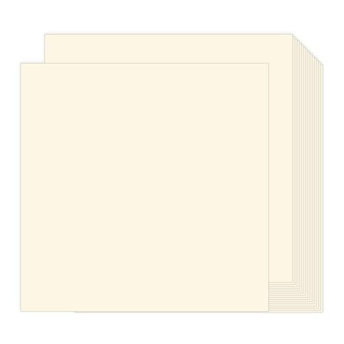 100 Pack Cardstock Cream 12x12, Goefun Ivory Cardstock Paper, 80lb Thick Paper for Printing, Invitations, Card Making, Scrapbook, Crafts - color: cream