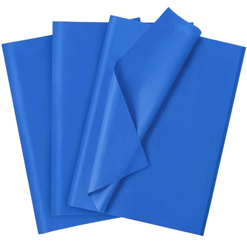 120 Sheets 20"X14" Blue Tissue Paper for Gift Bags Wrapping, Weddings Birthday Party Crafts Decoration - color: Blue