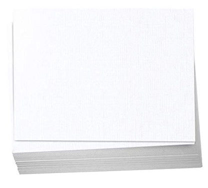 Hamilco 5x7 White Linen Cardstock Paper Blank Index Cards Flat Card Stock 80lb Cover 100 Pack - size: 100 Cards