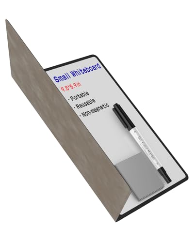 Portable Small White Board Dry Erase Board, Reusable 9.5 * 6.6in Notebook Memo, Office Home Supplies Desk Accessories MH760 (Stone Grey) - color: Stone Grey