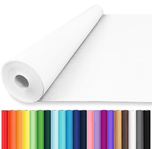 Vanhench 48"x1500" (125') White Bulletin Board Paper, Wrapping Paper, Art Kraft Paper for Easel Painting Drawing Sketching, Chart Poster, Floor Covering, Crafts Gift Wrap, 80GSM 55LB - color: White