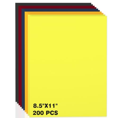 Colored Cardstock 8.5 x 11,200 Sheets Heavyweight Cover Cardstock Printer Paper 8.5 x 11, 190 gsm Card Stock Paper for DIY, Professional Printing, Wedding Invitations, Office Cards & Crafts - color: Colored - 200 Sheets, size: 8.5"x11"