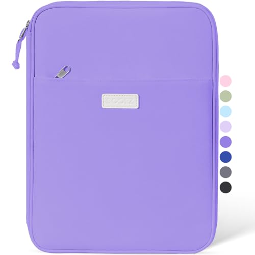 Sooez Zipper Binder Bag, 1 Inch Binders 3 Ring O-Ring, 5-Tab Dividers Expanding File Folder, 500-Sheet Capacity Three Ring Binder, Deep Purple - color: Dark Purple