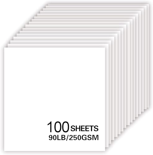 100Sheets White Cardstock Paper 12x12 Card stock for Cricut, Thick Construction Paper for Card Making, Scrapbooking, Craft 90 lb / 250 gsm - color: White