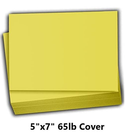 Hamilco Colored Scrapbook Cardstock Paper 5x7 Card Stock Paper 65 lb Cover 100 Pack (Fresh Lemon) - color: Fresh Lemon