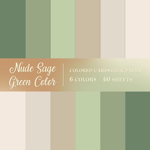 60 Sheet 8.5 x 11 Inch Nude Sage Green Card Stock Paper Thick Paper Cards Colored Scrapbook Papers for Prints DIY Arts Crafts School Office Home Supplies, 65lb - color: Nude Sage Green