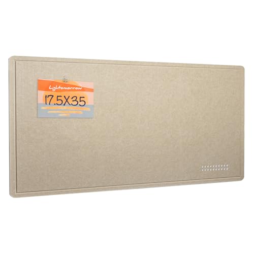 Lightomorrow Bulletin Board, 35 x 17 1/2 inches Felt Board - Decorative Pin Board, Cork Board Alternative for Wall, Foldable Self-Adhesive Vision Board Prayer Board with 20 Pushpins Beige Brown - color: Beige Brown, size: 35×17.5 inches