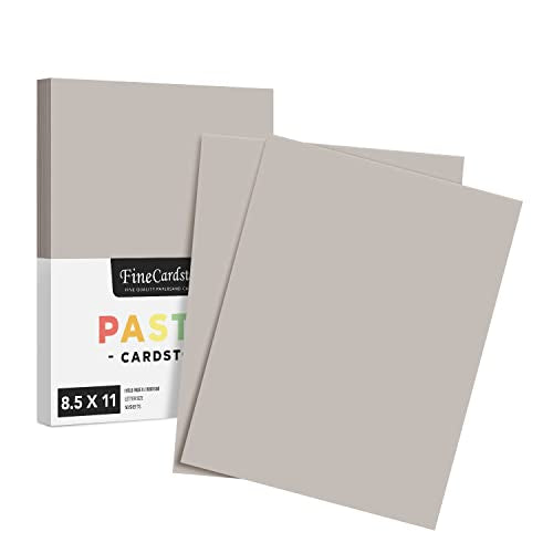 8.5 x 11" Gray Pastel Color Cardstock Paper - Great for Arts and Crafts, Wedding Invitations, Cards and Stationery Printing | Medium to Heavy Card Stock 110lb Index (199gsm) | 50 Sheets per Pack - color: Gray