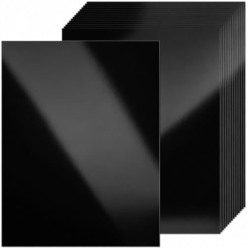 25 Sheets Black Mirror Cardstock Paper 8.5 x 11 Metallic Shimmer Sheets 250gsm/92lb Heavyweight Scrapbook Paper for Certificates, Invitations, Greeting Cards, Crafts, Graduations - color: Black