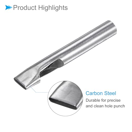 Hollow Punch, 3mm x 19mm Hole, 45# Steel Oval Shaped Gasket Tool - (Applications: for Leather DIY Leathercraft Wallet) - size: 3mm x 19mm