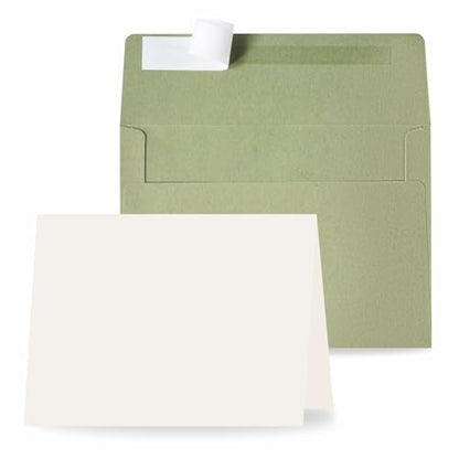 70 Packs A4 Envelopes, White, 4x6 Photo, Self Seal for Invitations, Weddings, Baby Shower, Photos, Postcards, Greeting Cards, Mailing (Sage Green, 30 Pack A4 Cards and Envelopes) - color: Sage Green, size: 30 Pack A4 (4.72x6.50in) Cards and Envelopes