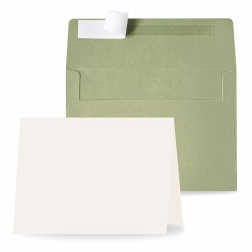 70 Packs A4 Envelopes, White, 4x6 Photo, Self Seal for Invitations, Weddings, Baby Shower, Photos, Postcards, Greeting Cards, Mailing (Sage Green, 30 Pack A7 Cards and Envelopes) - color: Sage Green, size: 30 Pack A7 (5.31x7.28in) Cards and Envelopes