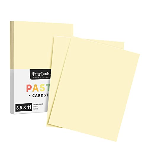 8.5 x 11" Ivory Pastel Color Cardstock Paper - Great for Arts and Crafts, Wedding Invitations, Cards and Stationery Printing | Medium to Heavy Card Stock 110lb Index (199gsm) | 50 Sheets per Pack - color: Ivory