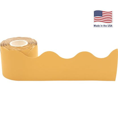 Teacher Created Resources Golden Sun Scalloped Rolled Border Trim - 50ft - Decorate Bulletin Boards, Walls, Desks, Windows, Doors, Lockers, Schools, Classrooms, Homeschool & Offices