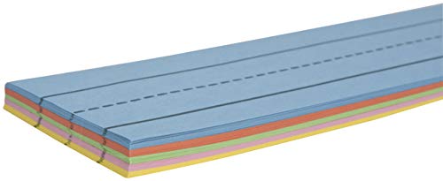 School Smart Ruled Rainbow Sentence Strips, Rainbow ,3 x 24 Inches (Pack of 100) - size: 3 x 24 Inches (Pack of 100)