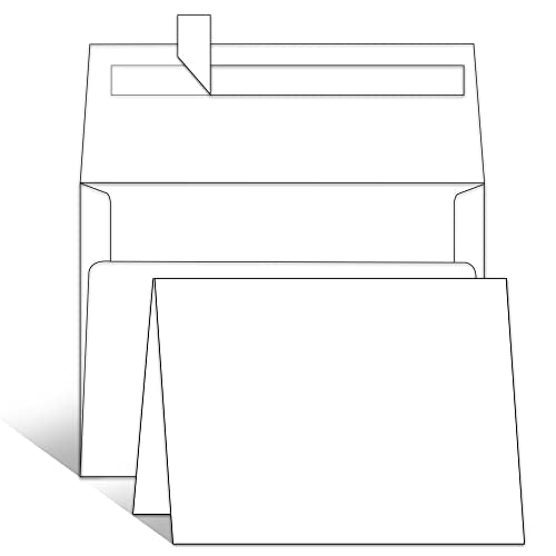 Goefun Blank White Cards and Envelopes 100 Pack, Printable 5.5 x 4.125 Folded Cardstock and A2 Envelopes Self Seal for Invitations, Wedding, DIY Greeting Cards, Birthday & All Occasion - color: White, size: 4.125x5.5