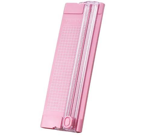 A4 Pink 10.5 Inch x 3.5 Inch Paper Cutter for Cutting Paper, Coupon, Label, Cardstock, and Scrapbooking Craft for Office and Home (Pink) - color: Pink